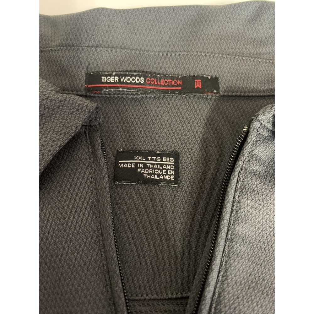 Tiger Woods Collection Mens XXL Long Sleeve 1/4 Zip Pullover Gray - Picture 5 of 10